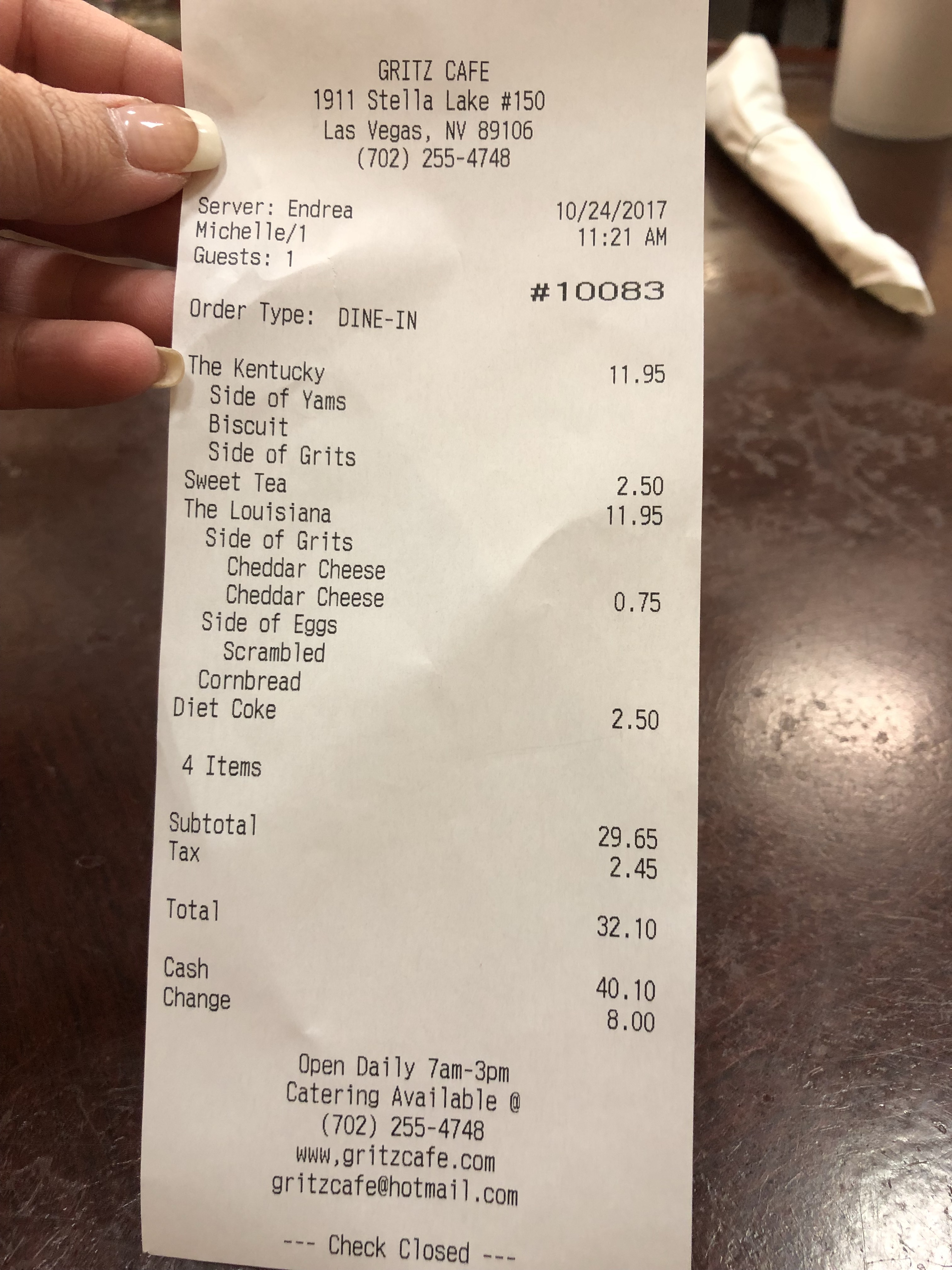 Las Vegas Gritz Café (gritzcafe) Call Me Mochelle